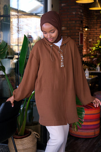 Uygun Fiyatlı TAS DETAY FERMUARLI HIRKA KAHVERENGI | Loccomoda.com 