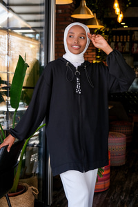 Uygun Fiyatlı TAS DETAY FERMUARLI HIRKA SIYAH | Loccomoda.com 