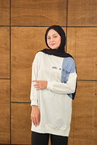 Taş Detay Garnili Tunik Beyaz