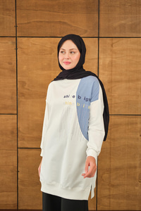 Taş Detay Garnili Tunik Beyaz