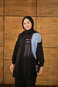 Taş Detay Garnili Tunik Siyah