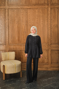 Taş Detay İkili Takım Lacivert