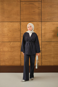 Taş Detay Kot Takım Lacivert