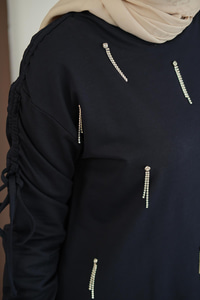 Taş Detay Takım Lacivert