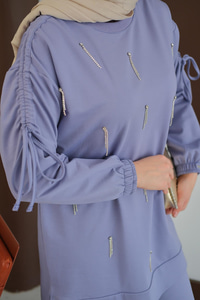 Taş Detay Takım Lila