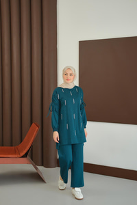 Taş Detay Takım Petrol Mavi