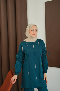 Taş Detay Takım Petrol Mavi