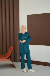 Taş Detay Takım Petrol Mavi