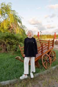 Taş Detay Triko Tunik Siyah