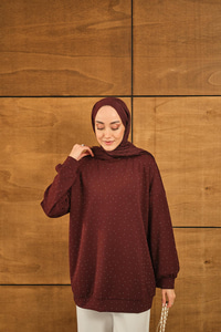 Taş Detay Tunik Bordo