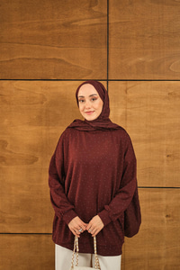 Taş Detay Tunik Bordo