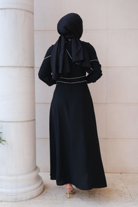 Taş Detaylı Abiye Siyah