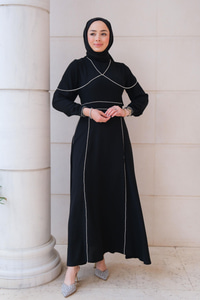 Taş Detaylı Abiye Siyah