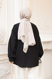 Taş Detaylı Gömlek Siyah