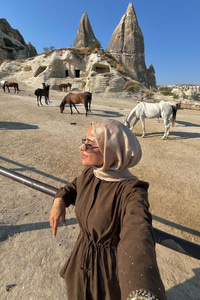 Taş Detaylı İkili Takım Kahverengi