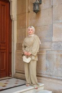 Taş Detaylı İkili Takım Küf Yeşil