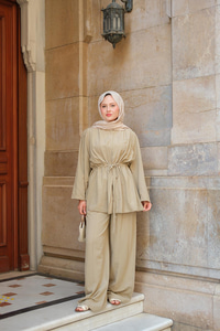 Taş Detaylı İkili Takım Küf Yeşil