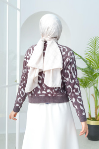 Taş Düğme Detaylı Peluş Hırka Antrasit