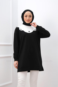 TAS ISLEMELI TUNIK SIYAH