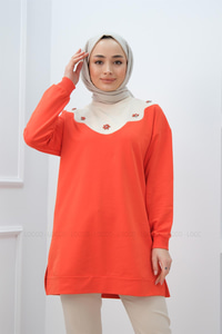 TAS ISLEMELI TUNIK TURUNCU