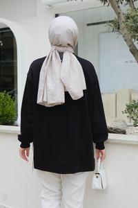 Taş Püskül Detay Tunik Siyah