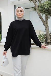 Taş Püskül Detay Tunik Siyah