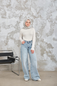 Taş Ve Kesik Detay Kot Pantolon Buz Mavi