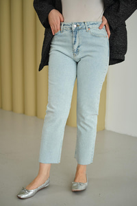 Taşlı Kot Pantolon Buz Mavi