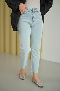 Taşlı Kot Pantolon Buz Mavi