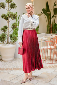 Taşlı Kraş Etek Bordo