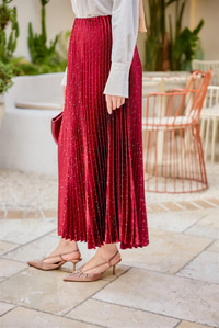 Taşlı Kraş Etek Bordo