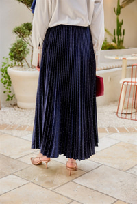 Taşlı Kraş Etek Lacivert