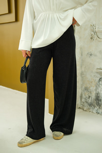 Taşlı Triko Pantolon Siyah