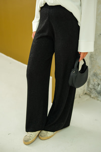 Taşlı Triko Pantolon Siyah