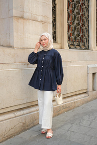 Taşlı Tunik Lacivert