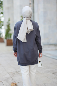 Tavşan Nakışlı Sweat Antrasit