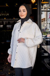 Uygun Fiyatlı TEK CEPLI KAPITONE GOMLEK EKRU | Loccomoda.com 