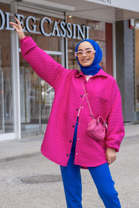 Uygun Fiyatlı TEK CEPLI KAPITONE GOMLEK FUSYA | Loccomoda.com 