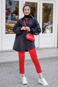 Uygun Fiyatlı TEK CEPLI KAPITONE GOMLEK SIYAH | Loccomoda.com 