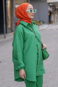 Uygun Fiyatlı TEK CEPLI KAPITONE GOMLEK YESIL | Loccomoda.com 