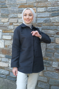 Uygun Fiyatlı TEK CEPLI KAPITONELI CEKET-SIYAH | Loccomoda.com 