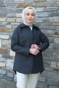 Uygun Fiyatlı TEK CEPLI KAPITONELI CEKET-SIYAH | Loccomoda.com 