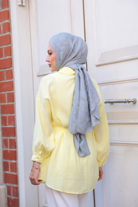 Tensel Bel Bağlamalı Gömlek Sarı