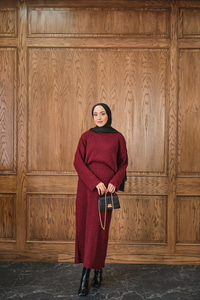 Triko Etekli Takım Bordo