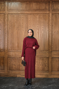 Triko Etekli Takım Bordo