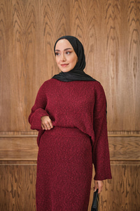 Triko Etekli Takım Bordo