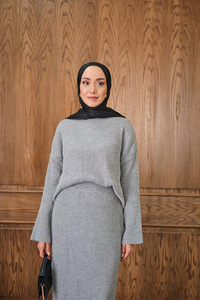 Triko Etekli Takım Gri