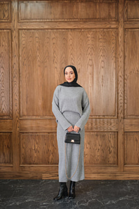 Triko Etekli Takım Gri