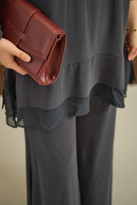 Tül Detay İkili Takım Antrasit