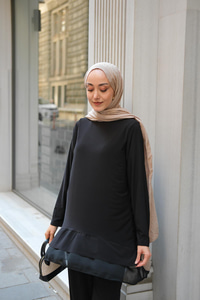 Tül Detay İkili Takım Siyah